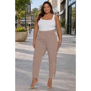 Pants Women 2X Taupe Colored Plus‎ Size Trousers